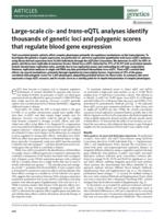 Large-scale cis- and trans-eQTL analyses identify thousands of genetic loci and polygenic scores that regulate blood gene expression