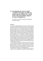 Investigating the extent to which vocabulary knowledge and skills can predict aspects of fluency for a small group of pre-intermediate Japanese L1 users of English (L2)