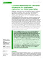 Characterization of HNRNPA1 mutations defines diversity in pathogenic mechanisms and clinical presentation