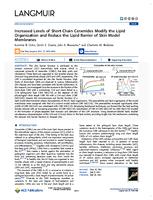 Increased levels of short-chain ceramides modify the lipid organization and reduce the lipid barrier of skin model membranes