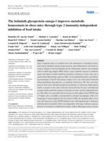 The helminth glycoprotein omega-1 improves metabolic homeostasis in obese mice through type 2 immunity-independent inhibition of food intake