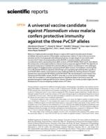 A universal vaccine candidate against Plasmodium vivax malaria confers protective immunity against the three PvCSP alleles