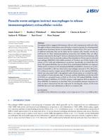 Parasite worm antigens instruct macrophages to release immunoregulatory extracellular vesicles