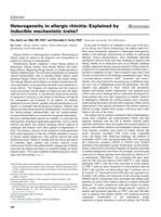 Heterogeneity in allergic rhinitis: explained by inducible mechanistic traits?