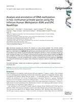 Analysis and annotation of DNA methylation in two nonhuman primate species using the Infinium Human Methylation 450K and EPIC BeadChips