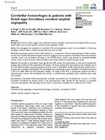 Cerebellar hemorrhages in patients with Dutch-type hereditary cerebral amyloid angiopathy