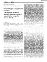 The limitation of genetic testing in diagnosing patients suspected for congenital platelet defects