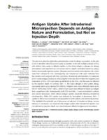 Antigen uptake after intradermal microinjection depends on antigen nature and formulation, but not on injection depth
