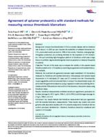 Agreement of aptamer proteomics with standard methods for measuring venous thrombosis biomarkers