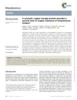 A cytosolic copper storage protein provides a second level of copper tolerance in Streptomyces lividans