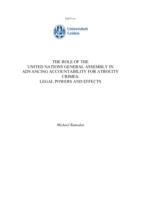 The role of the United Nations General Assembly in advancing accountability for atrocity crimes