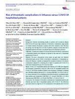 Risk of thrombotic complications in influenza versus COVID-19 hospitalized patients