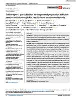 Similar sports participation as the general population in Dutch persons with haemophilia