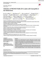 Validation of PROMIS Profile-29 in adults with hemophilia in the Netherlands
