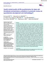 Health-related quality-of-life questionnaires for deep vein thrombosis and pulmonary embolism: a systematic review on questionnaire development and methodology