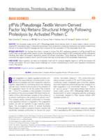 ptFVa (pseudonaja textilis venom-derived factor va) retains structural integrity following proteolysis by activated protein C