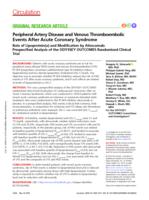 Peripheral artery disease and venous thromboembolic events after acute coronary syndrome role of lipoprotein(a) and modification aby alirocumab