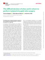 The difficult decision of when and in whom to perform isolated tricuspid valve surgery