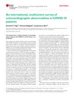 An international, multicentre survey of echocardiographic abnormalities in COVID-19 patients