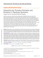 Intraventricular thrombus formation and embolism in Takotsubo syndrome insights from the international Takotsubo registry