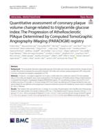 Quantitative assessment of coronary plaque volume change related to triglyceride glucose index