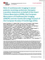 Role of cardiovascular imaging in cancer patients receiving cardiotoxic therapies
