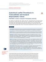 Subclinical leaflet thrombosis in transcatheter and surgical bioprosthetic valves PARTNER 3 cardiac computed tomography substudy