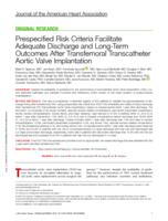Prespecified risk criteria facilitate adequate discharge and long-term outcomes after transfemoral transcatheter aortic valve implantation