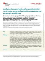 Arrhythmia exacerbation after post-infarction ventricular tachycardia ablation