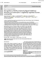 Recognition of S100 proteins by signal inhibitory receptor on leukocytes-1 negatively regulates human neutrophils