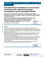 Estradiol-driven metabolism in transwomen associates with reduced circulating extracellular vesicle microRNA-224/452