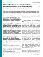 Chronic kidney disease ten years after pediatric allogeneic hematopoietic stem cell transplantation