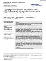 Psychological factors associated with changes in physical activity in Dutch people with type 2 diabetes under societal lockdown
