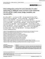 Echocardiography protocol for early detection of cardiac dysfunction in childhood cancer survivors in the multicenter DCCSS LATER 2 CARD study