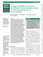 Biological DMARDs and disease modification in axial spondyloarthritis: a review through the lens of causal inference