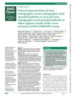 Clinical characteristics of non-radiographic versus radiographic axial spondyloarthritis in Asia and non-radiographic axial spondyloarthritis in other regions
