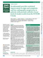 Secukinumab provides sustained improvement in signs and symptoms and low radiographic progression in patients with psoriatic arthritis