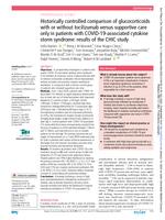 Historically controlled comparison of glucocorticoids with or without tocilizumab versus supportive care only in patients with COVID-19-associated cytokine storm syndrome