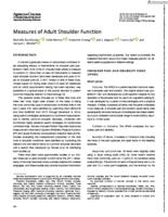 Measures of adult shoulder function