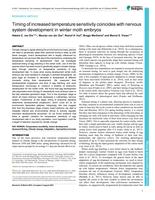 Timing of increased temperature sensitivity coincides with nervous system development in winter moth embryos