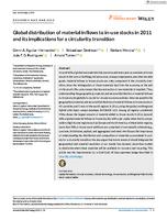 Global distribution of material inflows to in-use stocks in 2011 and its implications for a circularity transition