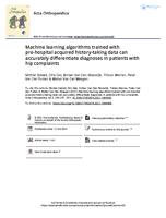 Machine learning algorithms trained with pre-hospital acquired history-taking data can accurately differentiate diagnoses in patients with hip complaints