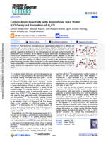 Carbon atom reactivity with amorphous solid water