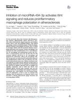 Inhibition of microRNA-494-3p activates Wntsignaling and reduces proinflammatorymacrophage polarization in atherosclerosis