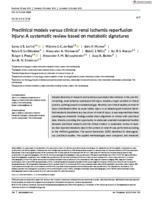 Preclinical models versus clinical renal ischemia reperfusion injury