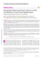 Genetically determined serum calcium levels and markers of ventricular repolarization a Mendelian randomization study in the UK Biobank