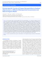 Particle-specific toxicity of copper nanoparticles to soybean (Glycine max L.)