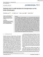 Similarity bias in credit decisions for entrepreneurs on the brink of bankruptcy