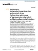 Repurposing diphenylbutylpiperidine-class antipsychotic drugs for host-directed therapy of Mycobacterium tuberculosis and Salmonella enterica infections