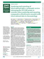 Analysing and reporting of observational data: a systematic review informing the EULAR points to consider when analysing and reporting comparative effectiveness research with observational data in rheumatology